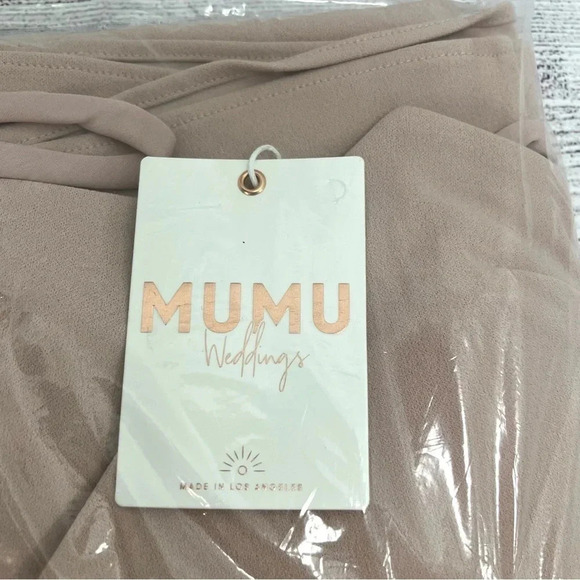 Show Me Your Mumu Madrid Gown Dusty Blush Stretch Bridal Formal Size Large NEW - Picture 6 of 10